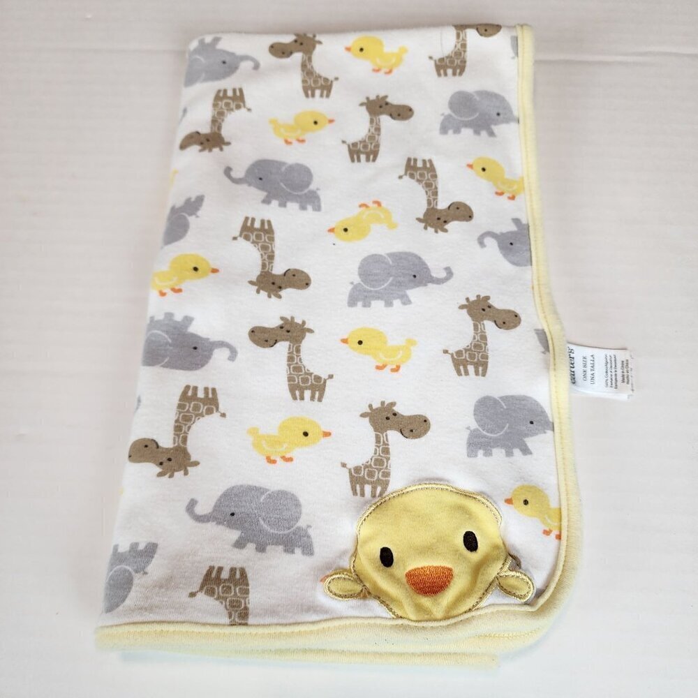 Child of Mine by Carter's  Yellow Duck Duckling Elephant Giraffe Blanket